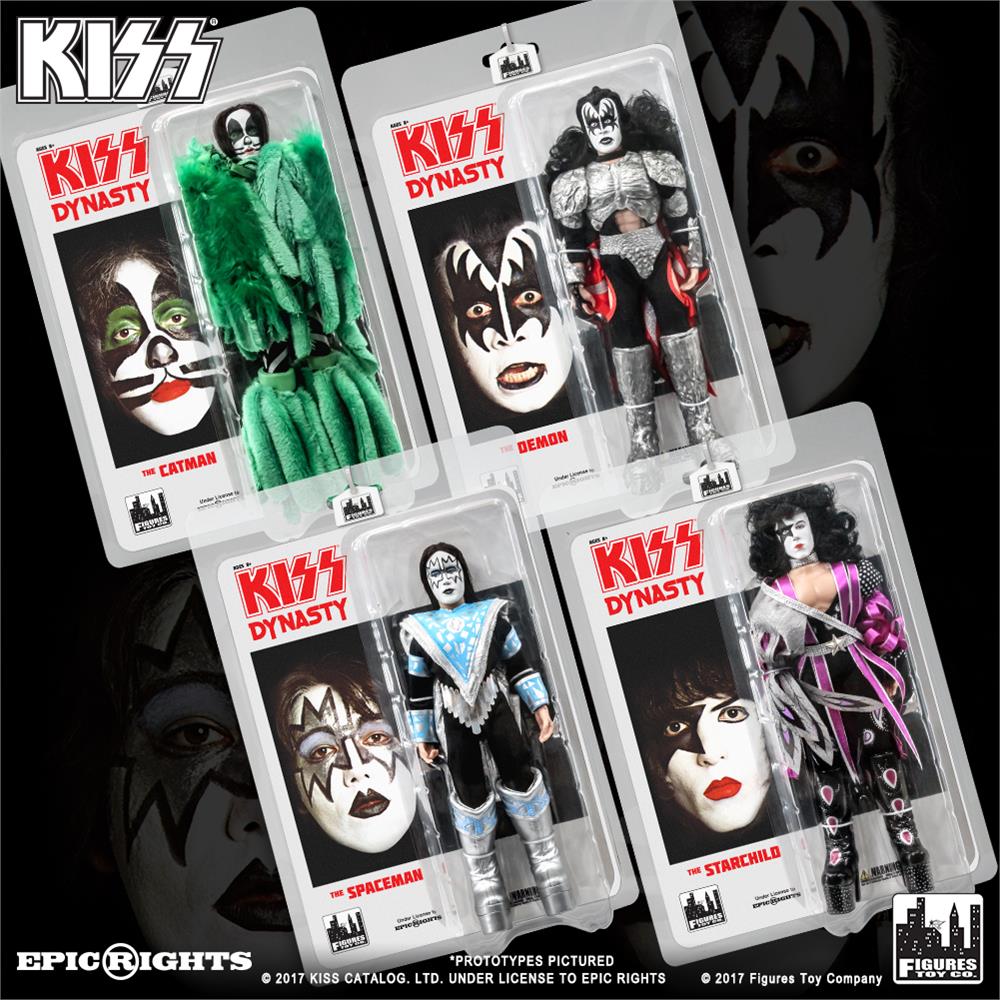 Set of all 4 KISS 8 Inch Action Figures Series Eight Dynasty 